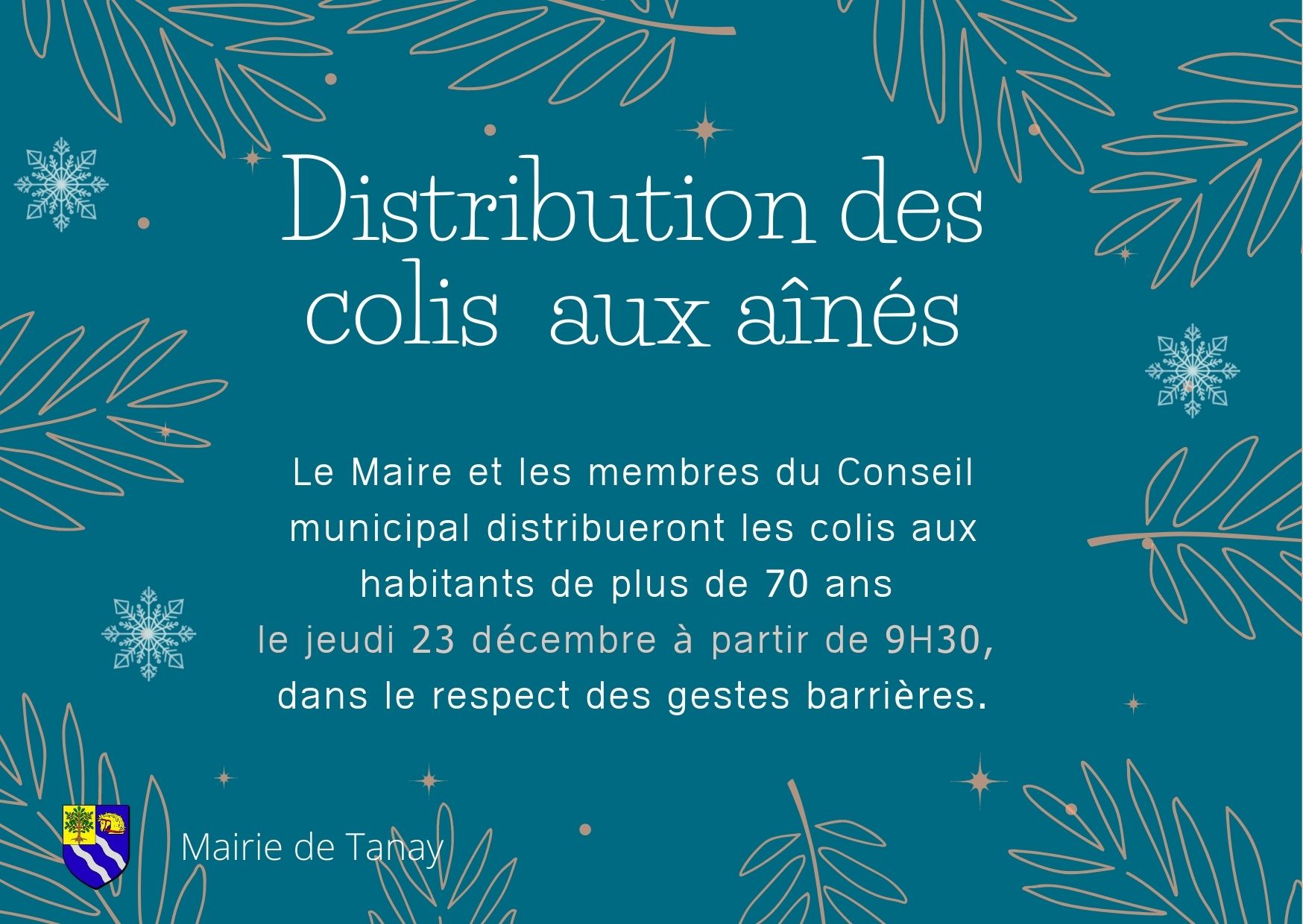 affiche distribution des colis aux aînés