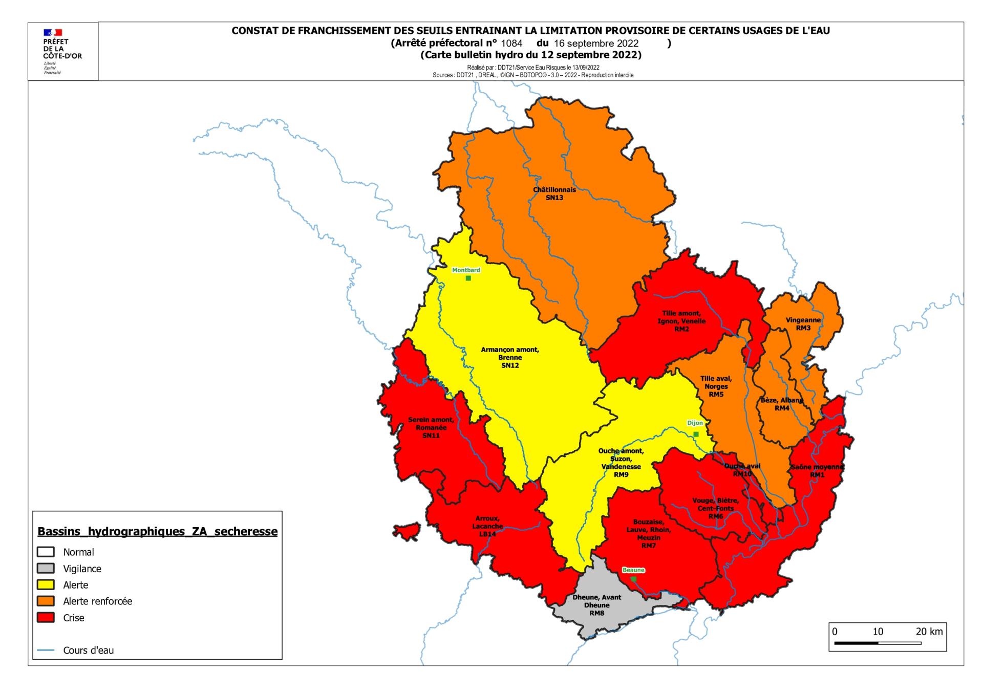 carte alerte sécheresse